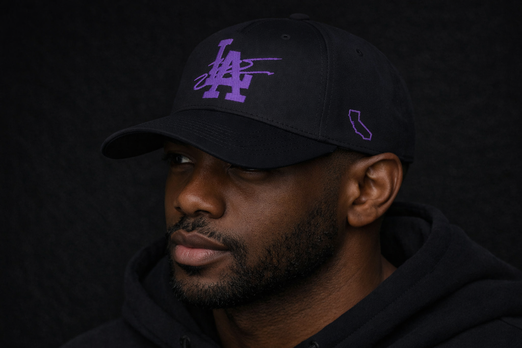 Black & Purple 'Wakanda Forever' Wazsy + LA Baseball Hat