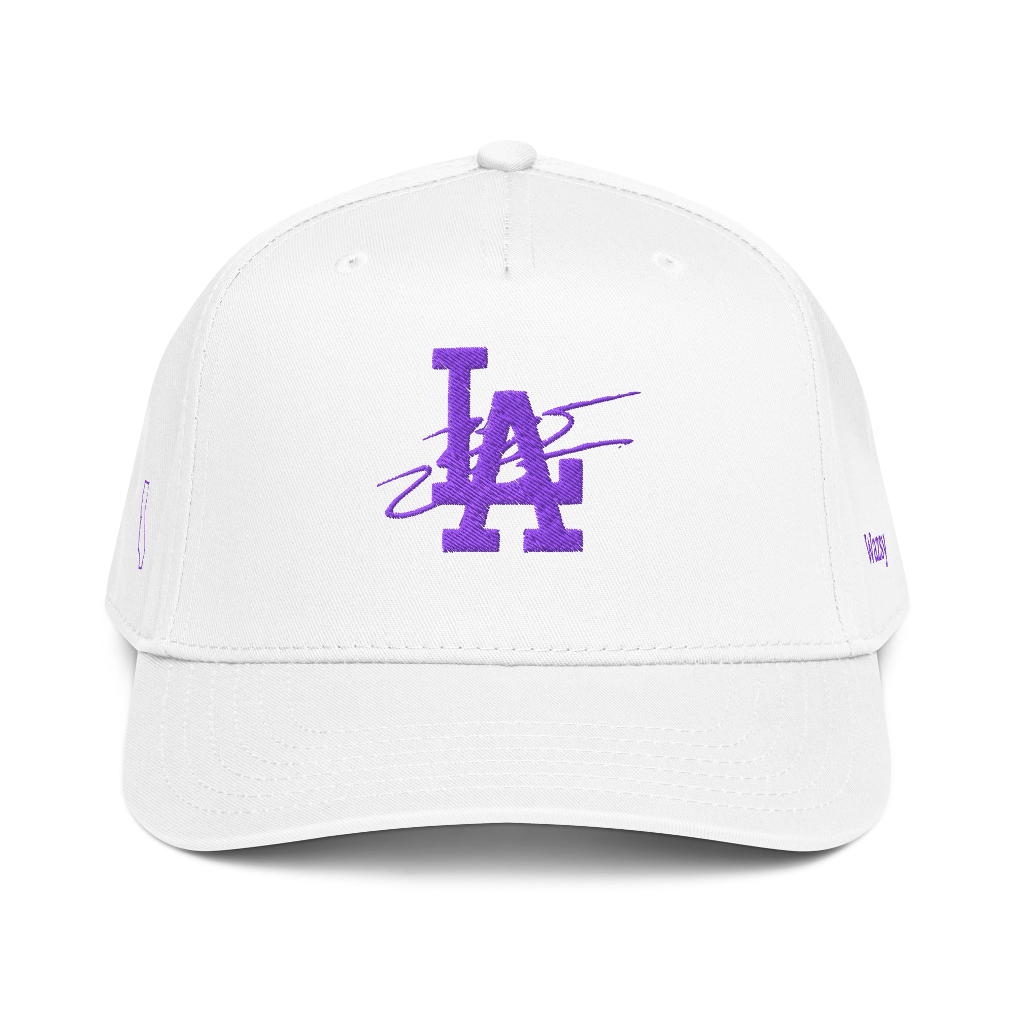 White & Royal Purple Wazsy + LA Baseball Hat
