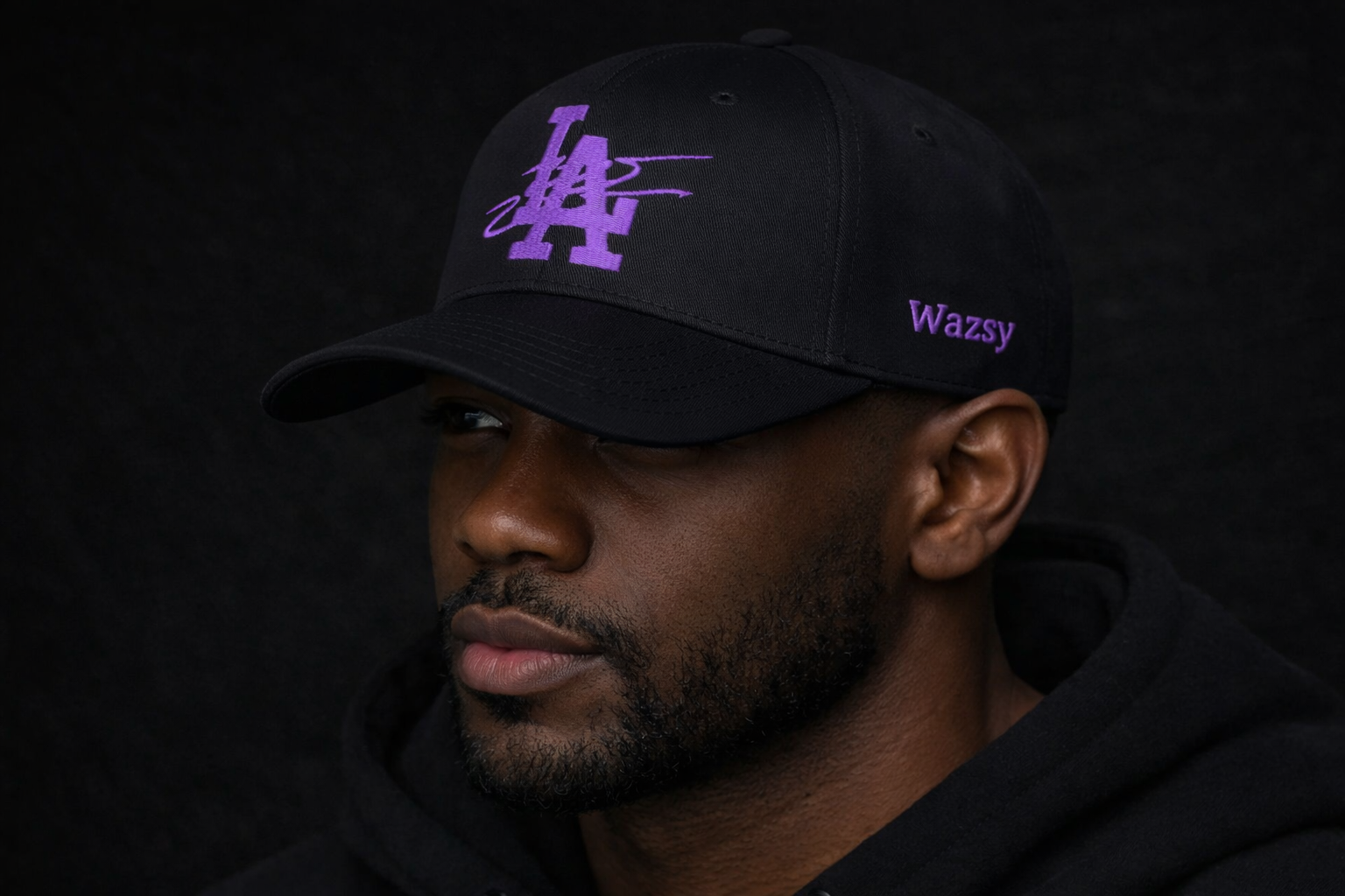 Black & Purple 'Wakanda Forever' Wazsy + LA Baseball Hat