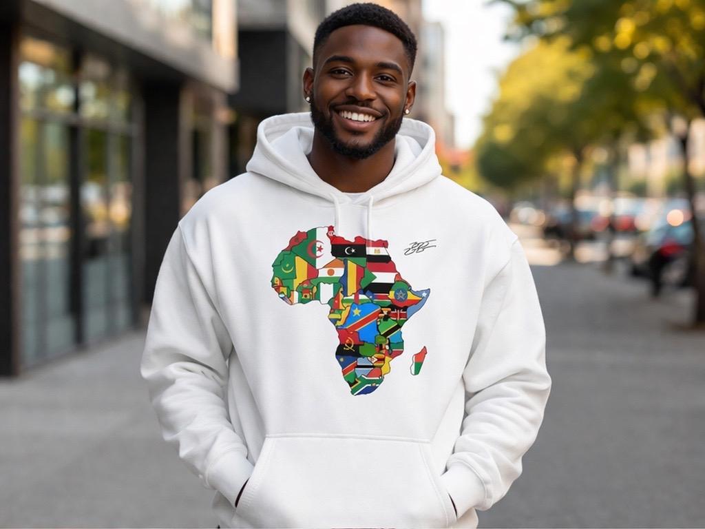 African Mapped Countries Men’s box hoodie