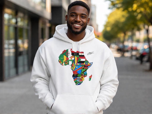 African Mapped Countries Men’s box hoodie