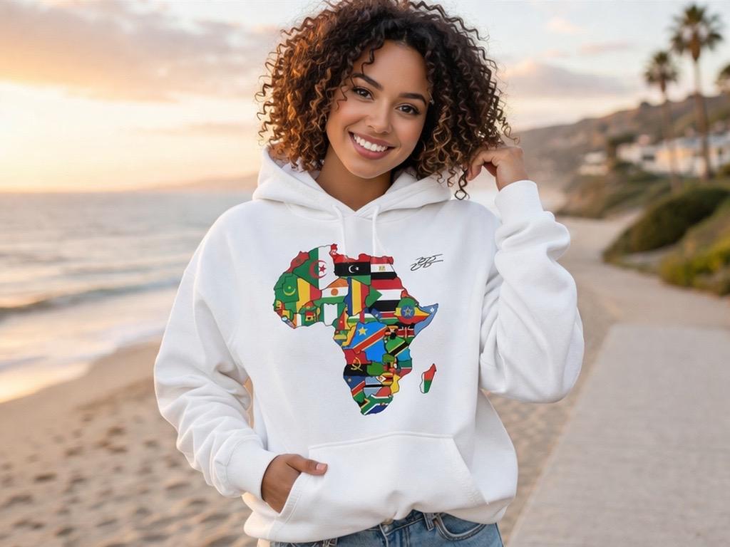 African Mapped Countries Men’s box hoodie