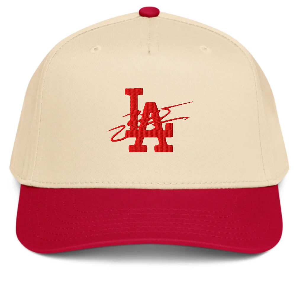 Red & Natural Wazsy + LA Baseball Hat