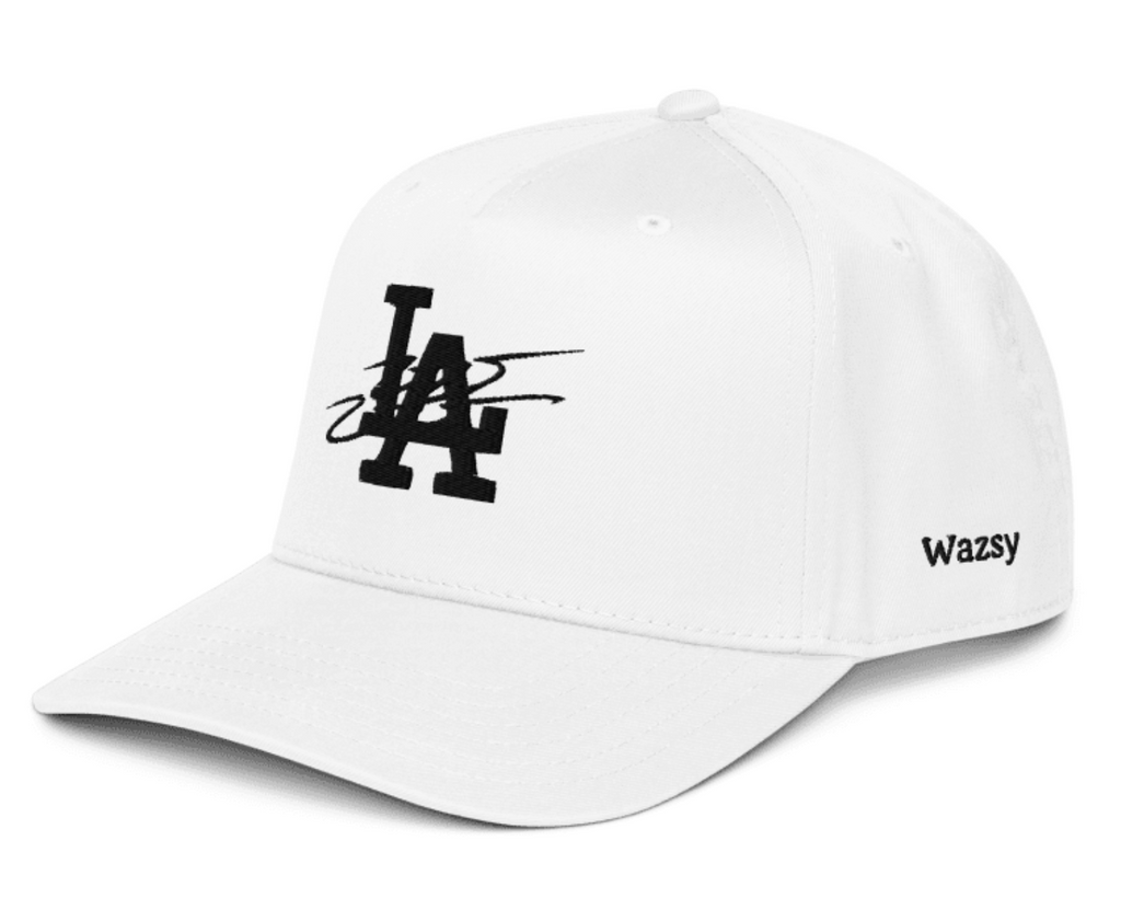 White & Black Wazsy + LA Baseball Hat