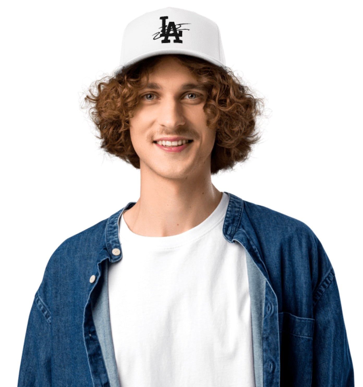 White & Black Wazsy + LA Baseball Hat